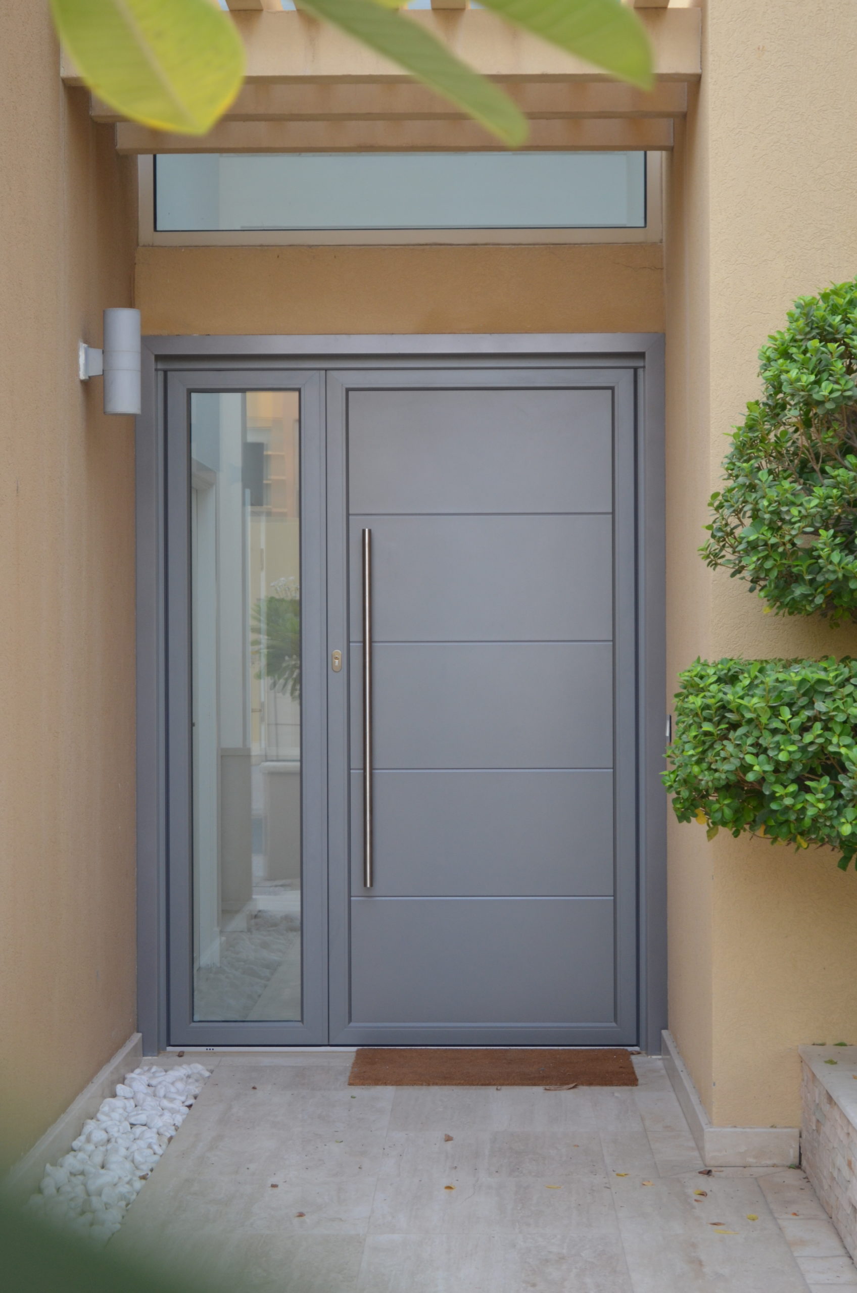 Aluminium and glass door installation